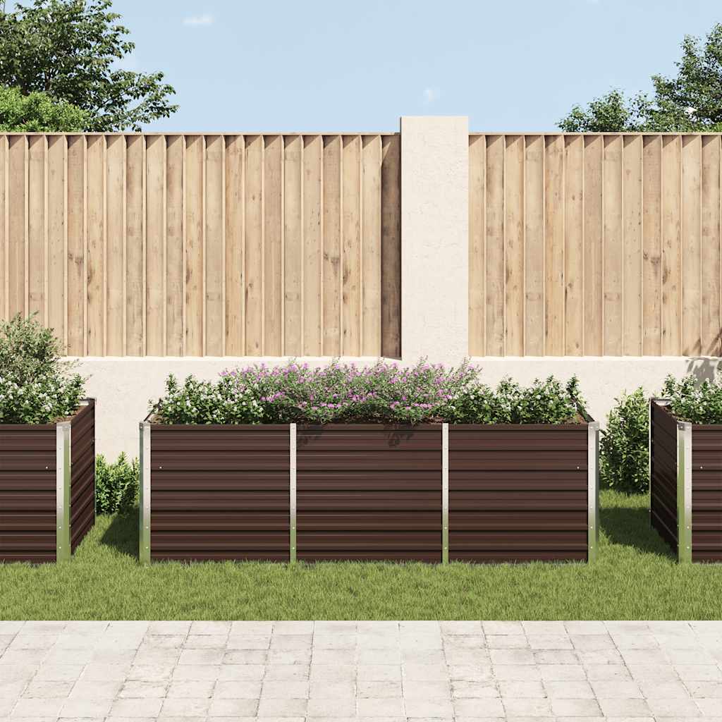Hochbeet Braun 160 x 80 x 77 cm Verzinkter Stahl