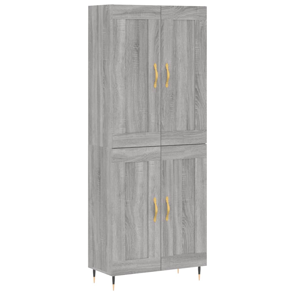 Highboard Betongrau 69,5x34x180 cm Holzwerkstoff