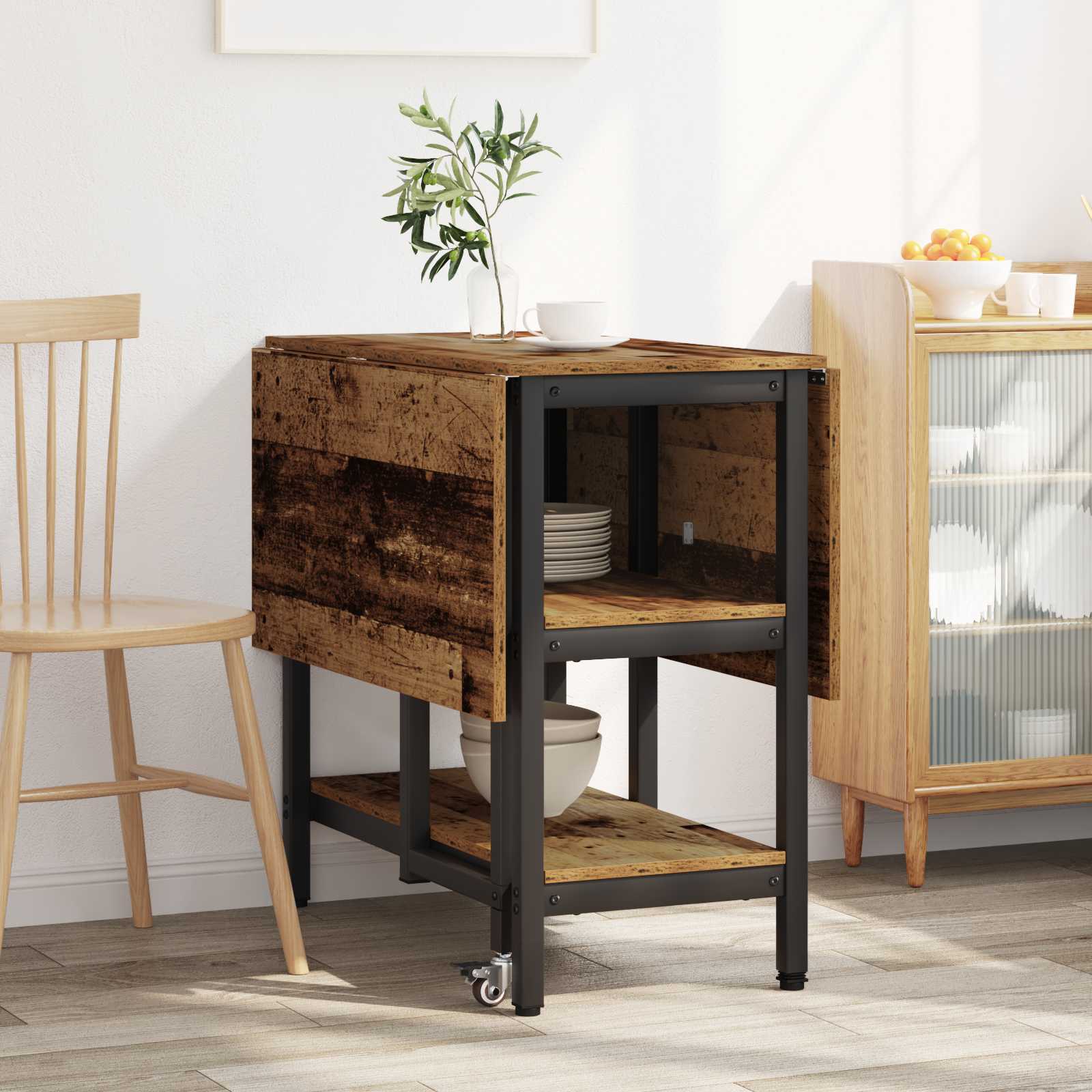 Esstisch 122 x 80 x 76,5 cm Holzwerkstoff Schwarze Eiche
