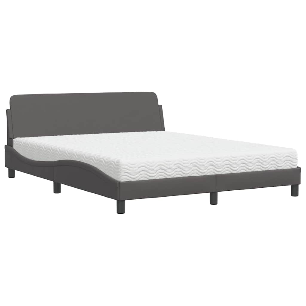 Bett mit Matratze "Dover" Schwarz 80x200 cm Kunstleder