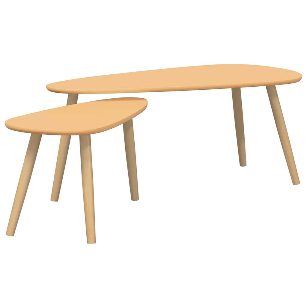 2-tlg. Couchtisch-Set Massivholz Kiefer Weiß