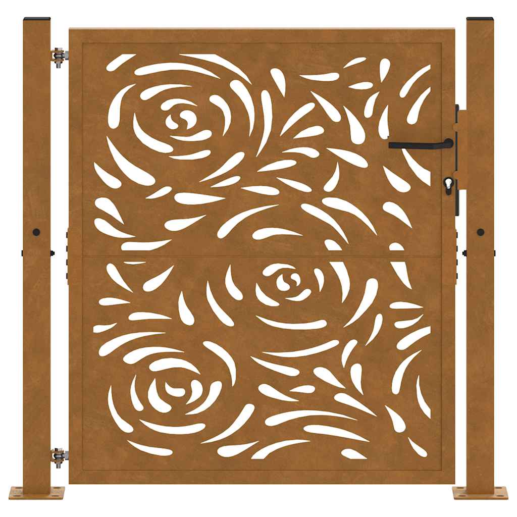 Gartentor Schwarz 100x100 cm Stahl Lichtdesign