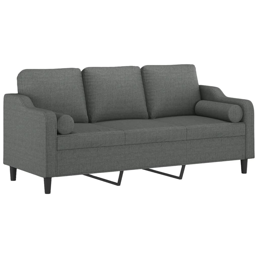2-Sitzer-Sofa mit Zierkissen Braun 120 cm Stoff