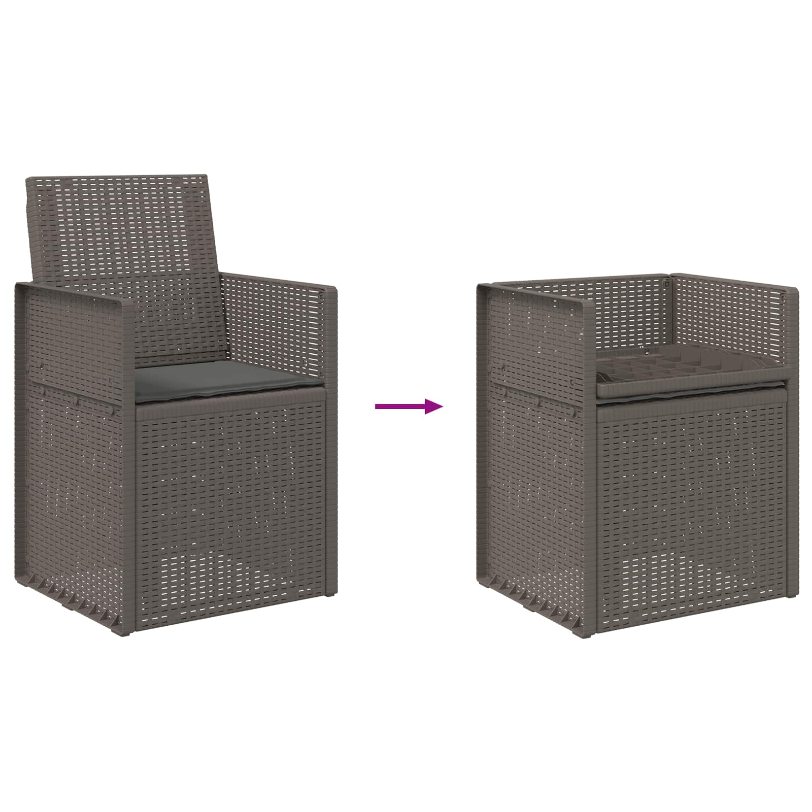 Garten Esszimmerstühle 2 pcs Weiß und Hellgrau PP