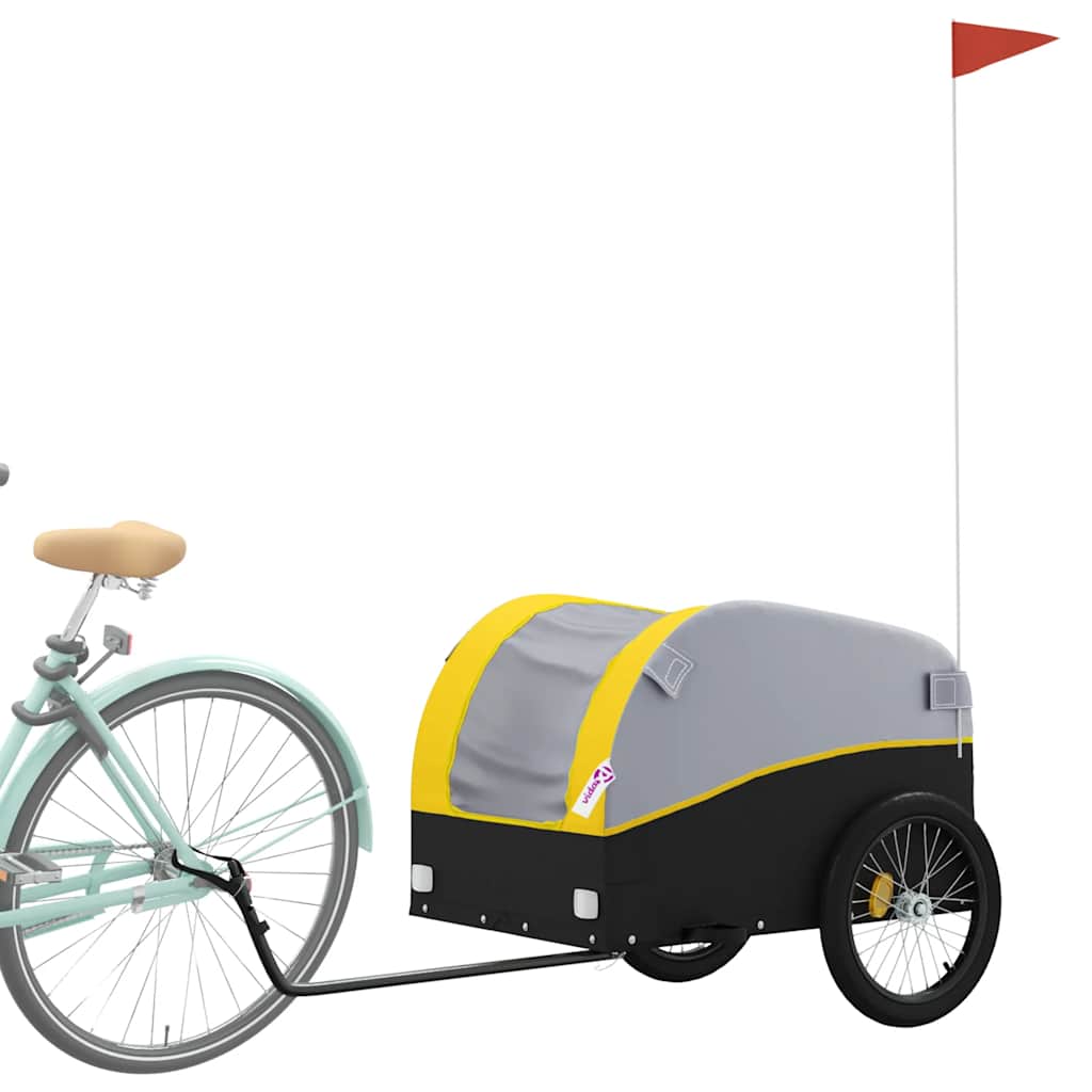 Fahrradanhänger Schwarz und Orange 30 kg Eisen