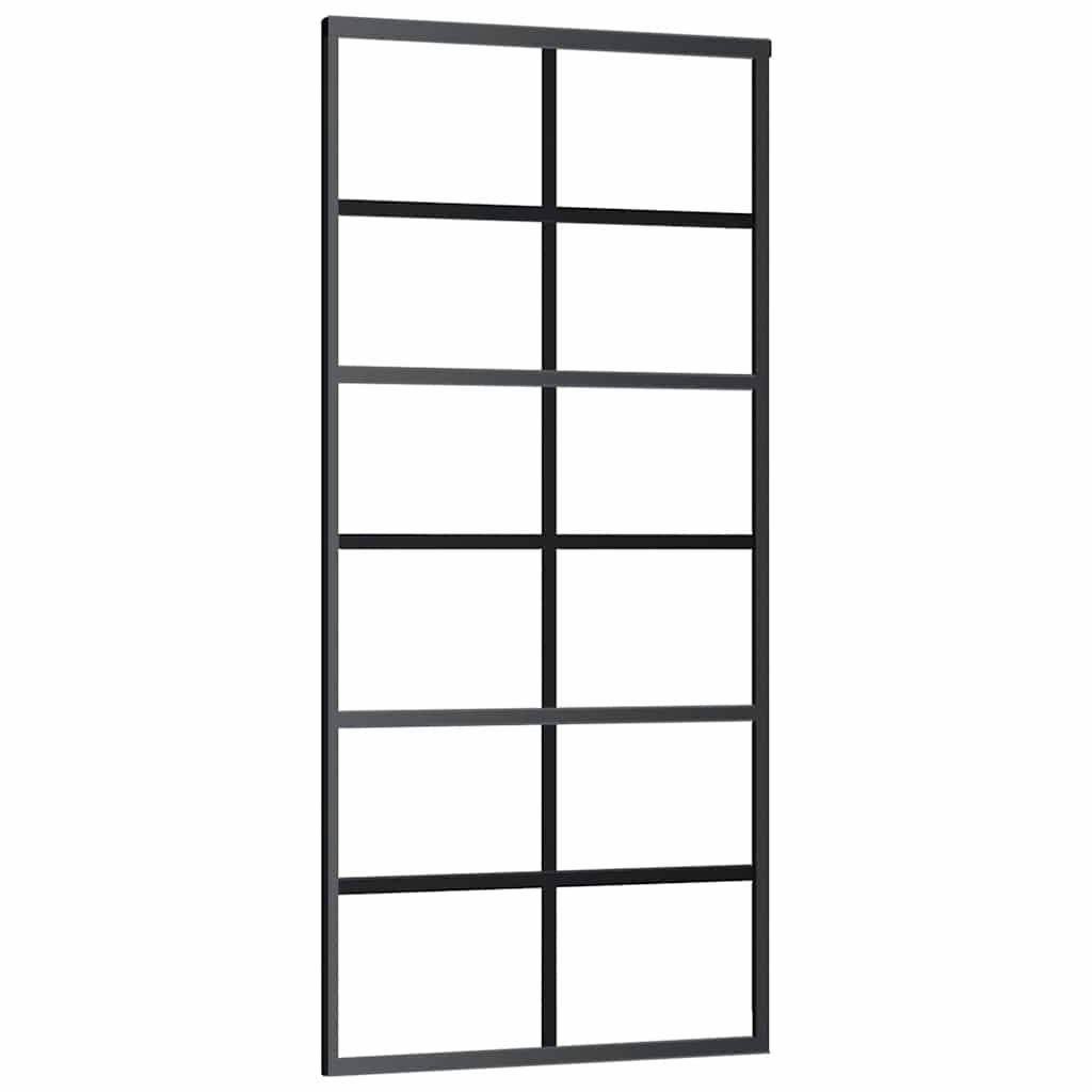 Schiebetür mit Beschlag 76x205 cm ESG-Glas & Aluminium