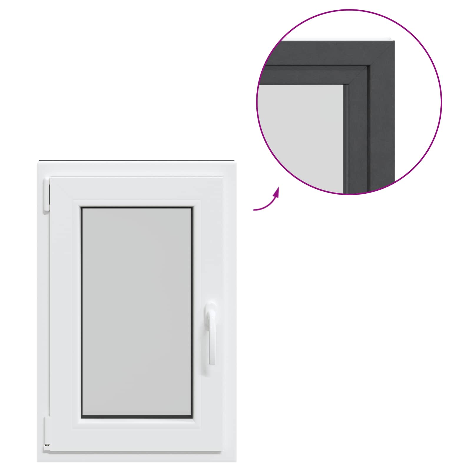 Kellerfenster RISOR 50 x 50 cm PVC und Glas Weiß