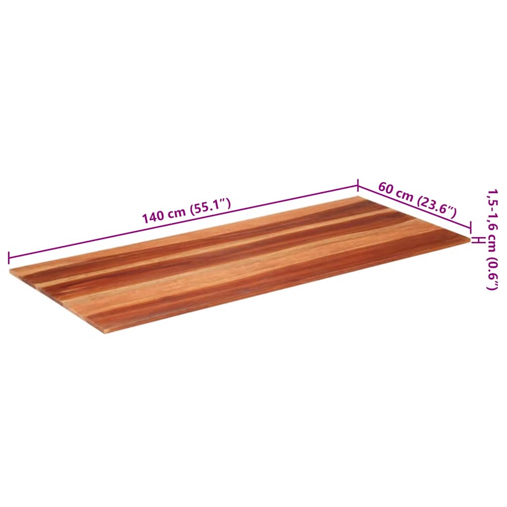 Tischplatte Massivholz Akazie 15-16 mm 60x80 cm