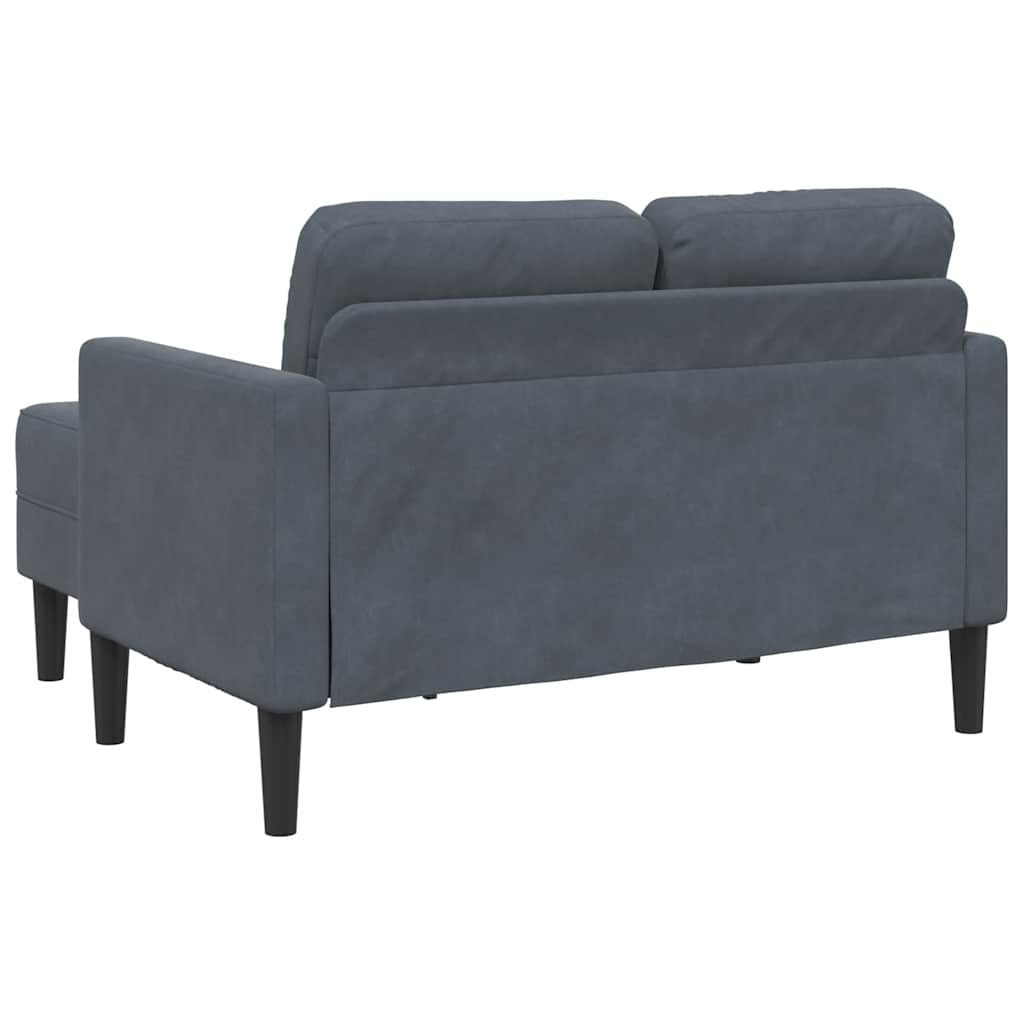 2-Sitzer-Sofa mit Chaiselongue L-Form Blau 125 cm Samt