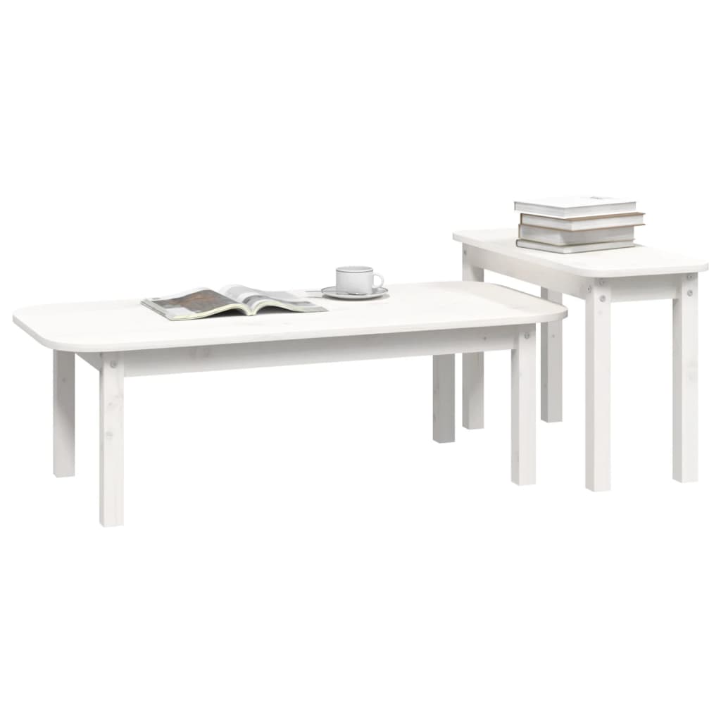 2-tlg. Couchtisch-Set Massivholz Kiefer