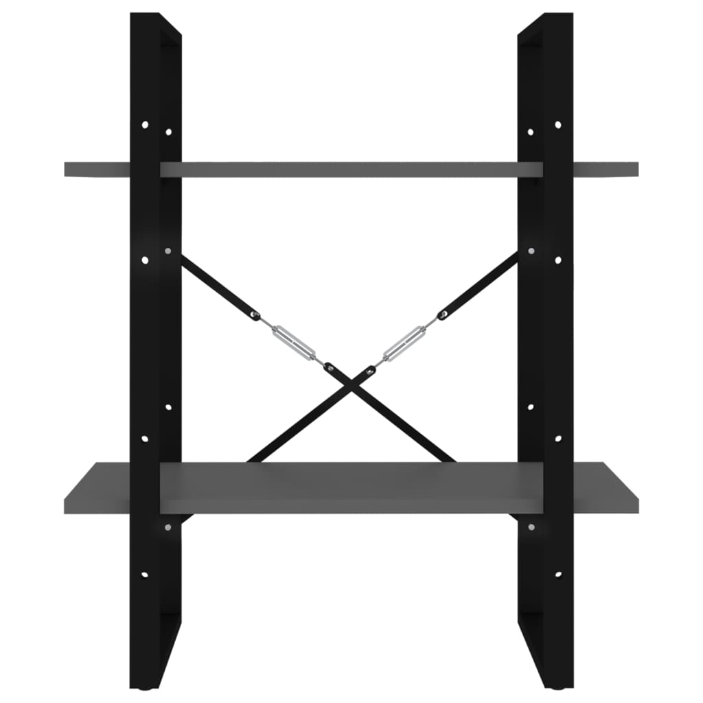 Bücherregal 2 Fächer Weiß 60x30x70 cm Holzwerkstoff
