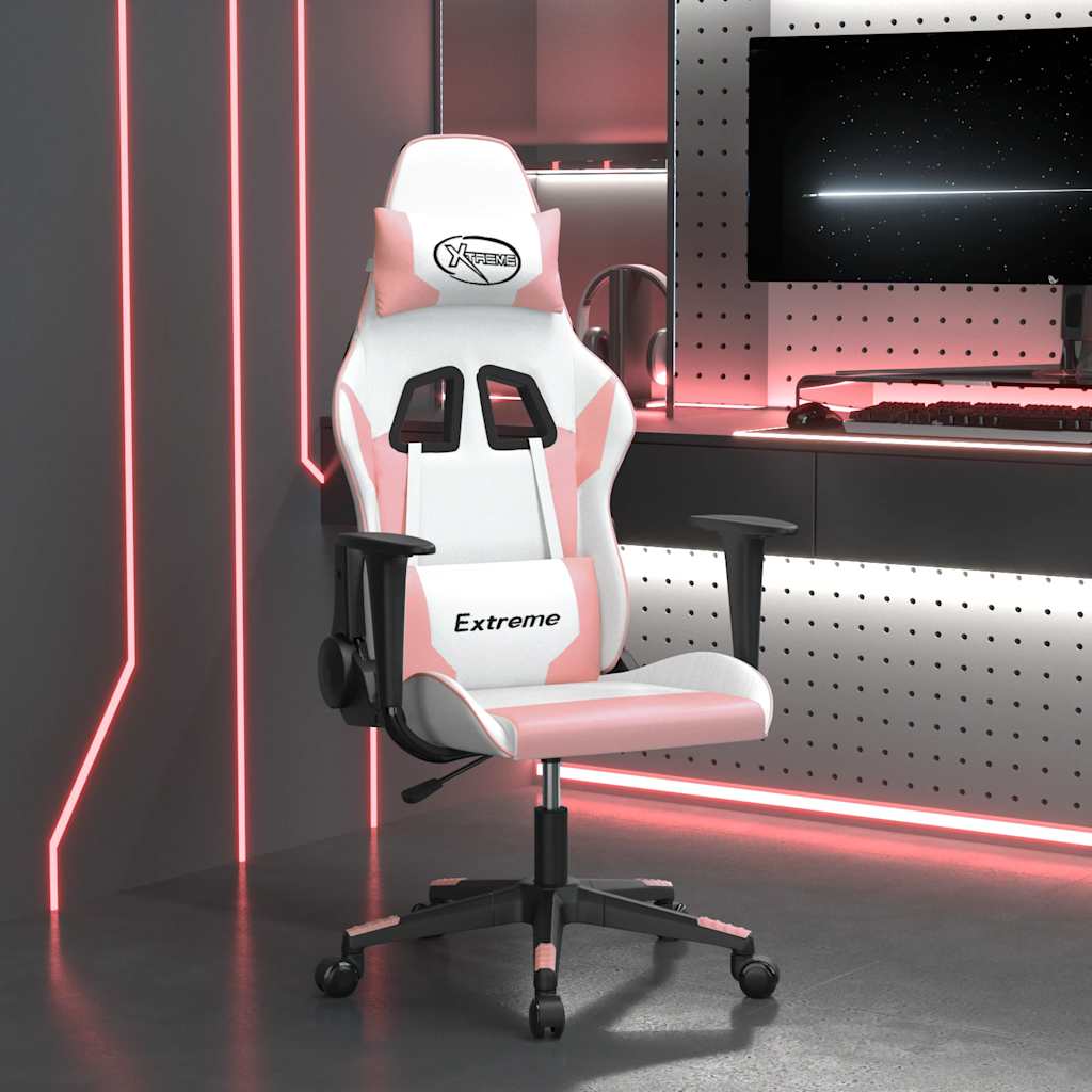 Gaming-Stuhl mit Massagefunktion Schwarz und Blau Kunstleder