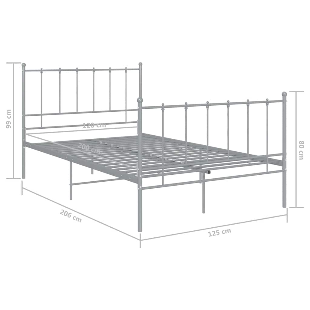 Bett Schwarz Metall 120x200 cm