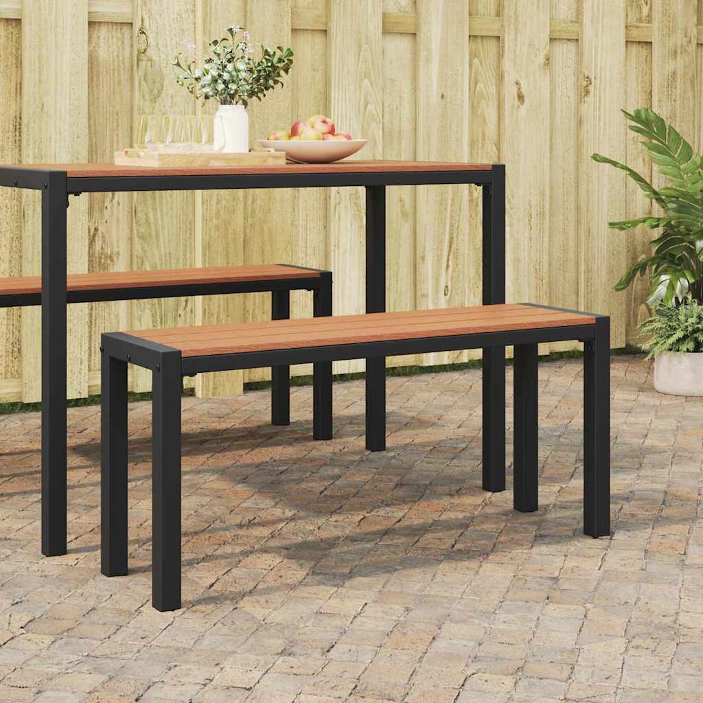 Gartenbank Schwarz 100 x 28 x 45 cm Stahl