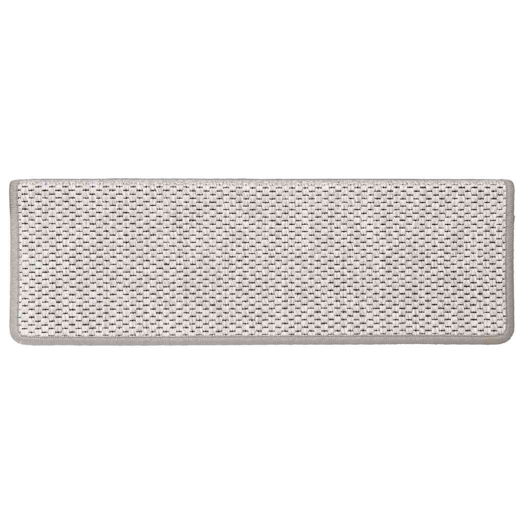 Treppenmatten Selbstklebend Sisal-Look 15 Stk. 65x21x4 Platina