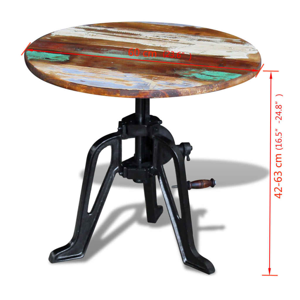 Beistelltisch 60×(46-63) cm Massivholz Mango und Gusseisen