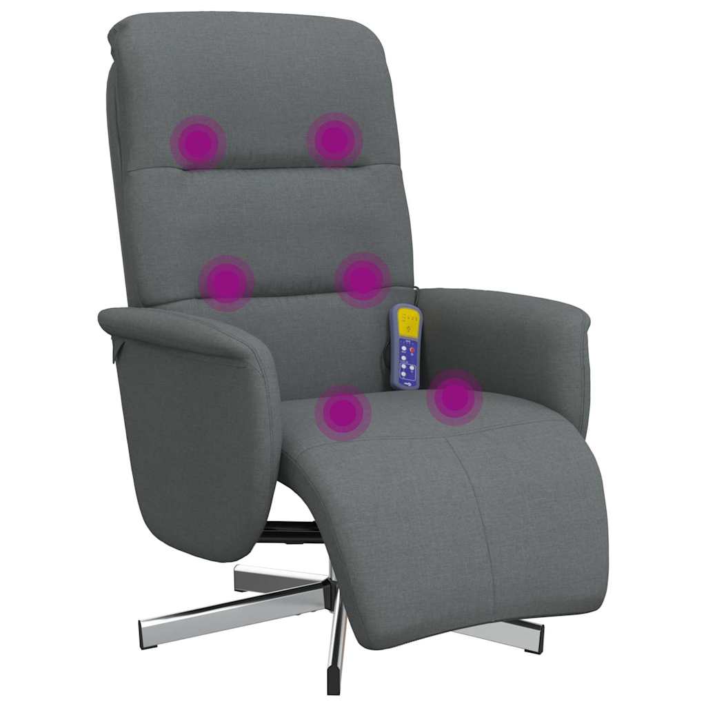 Massagesessel mit Fußteil Braun Stoff