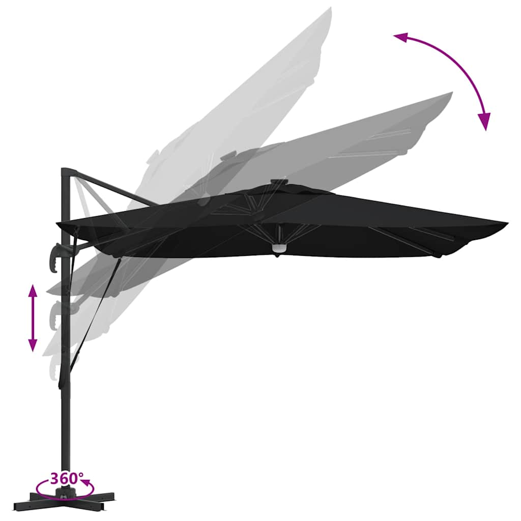Roma Parasol Beige 286 x 284 x 270 cm Aluminium und Polyester