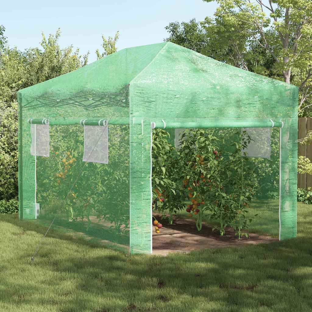 Gewächshaus mit Pop-up-Rahmen Grün 200 x 200 x 300 cm Eisen