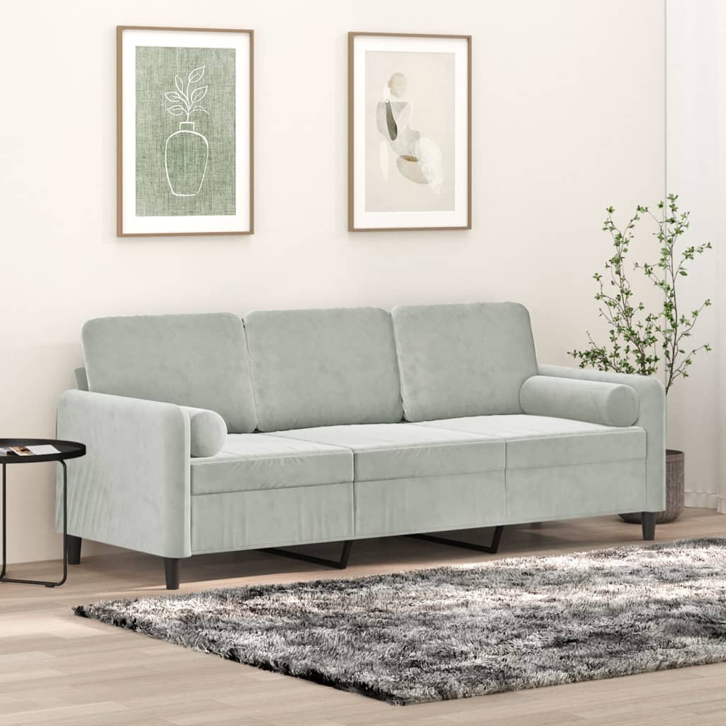 2-Sitzer-Sofa mit Zierkissen Dunkelgrün 120 cm Samt