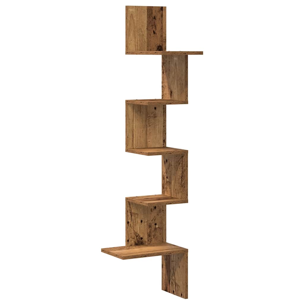 Wand-Eckregal Weiß 20x20x127,5 cm Holzwerkstoff