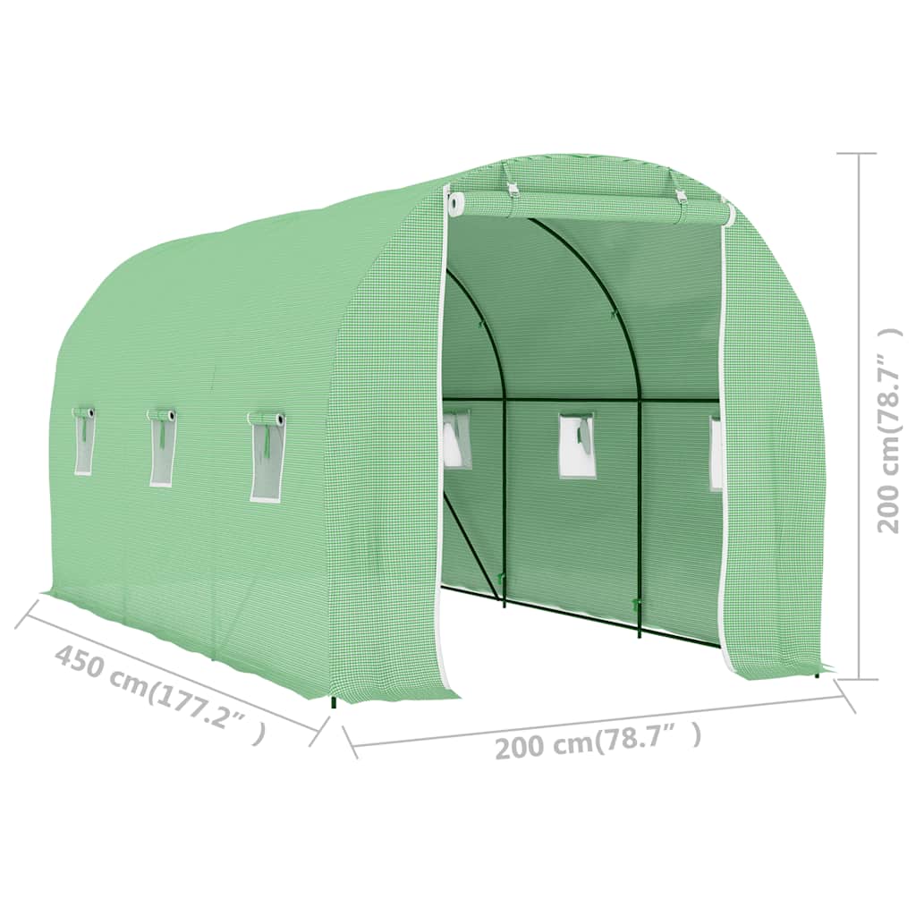 Gewächshaus 4,5 m² 300x150x200 cm