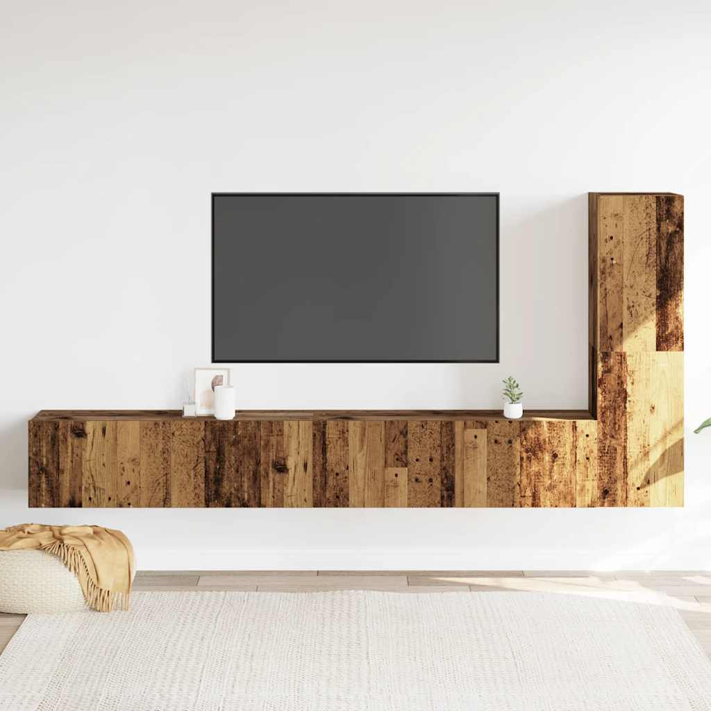 3-tlg. TV-Schrank-Set Weiß Holzwerkstoff