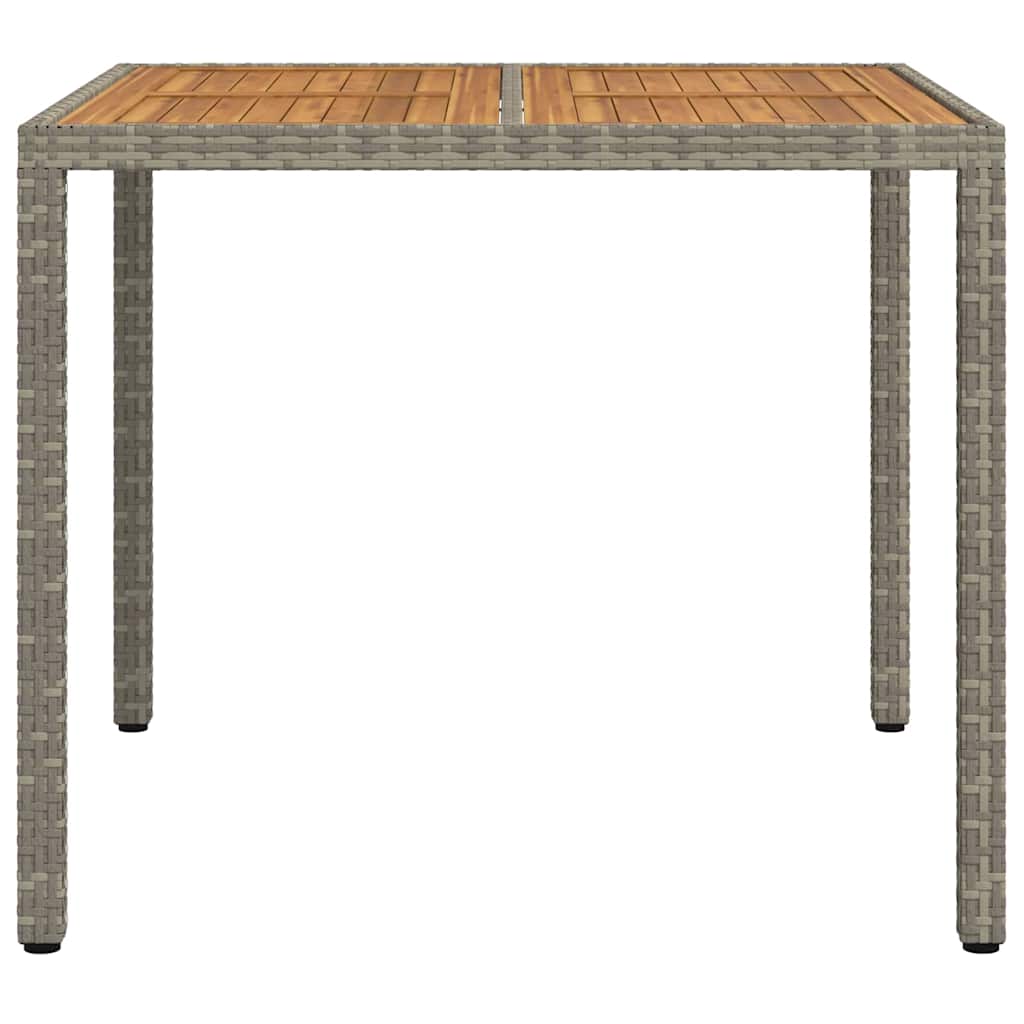 Gartentisch 150x90x75 cm Hartglas und Poly Rattan Grau
