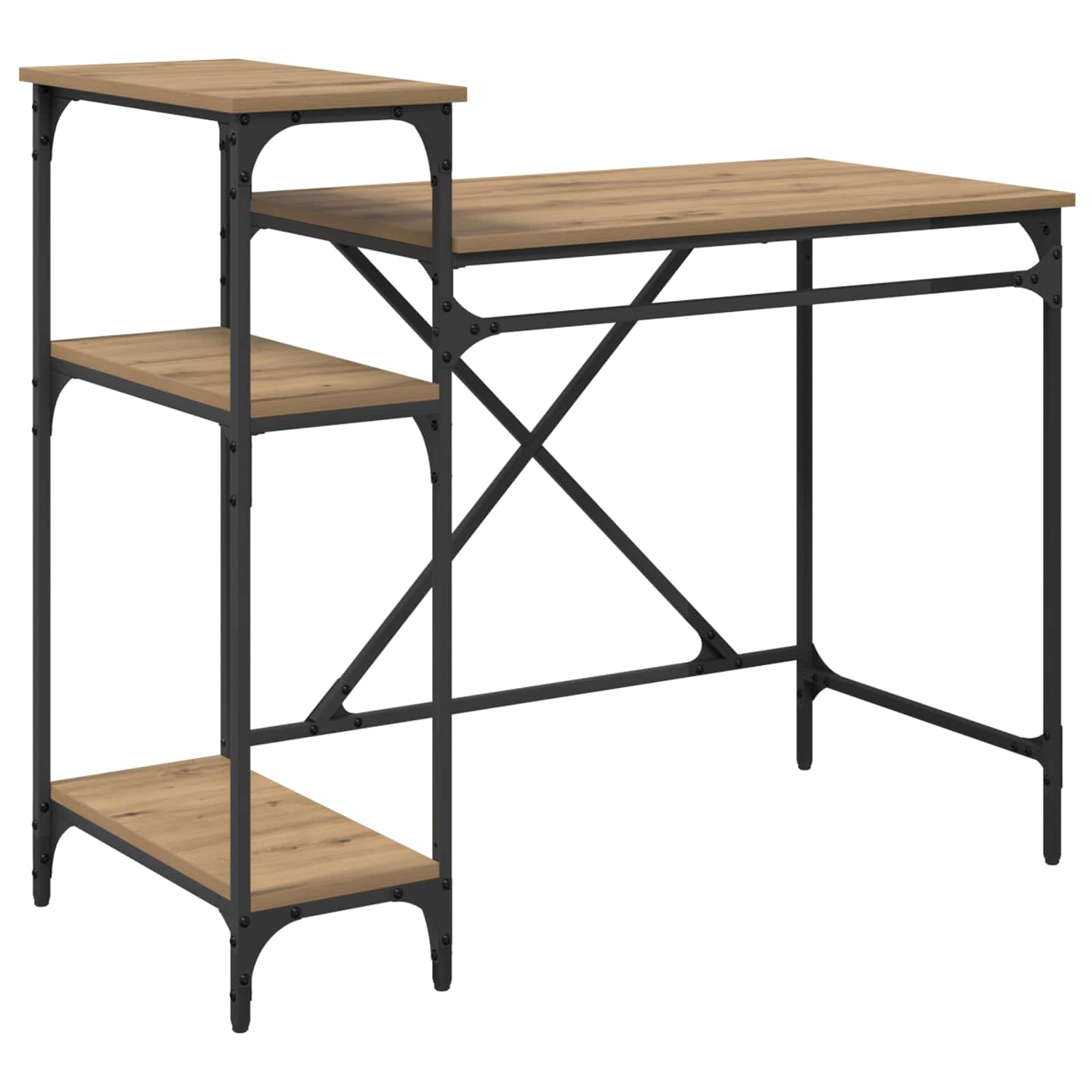 Schreibtisch mit Regal Sonoma-Eiche 135x50x90 cm Holzwerkstoff