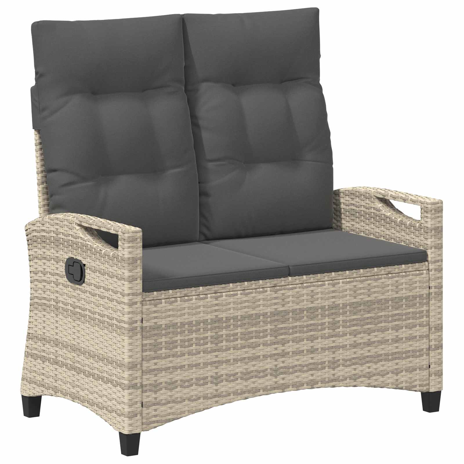 Gartenbank Schwarz 105 x 60 x 112 cm Stahl und Polyester
