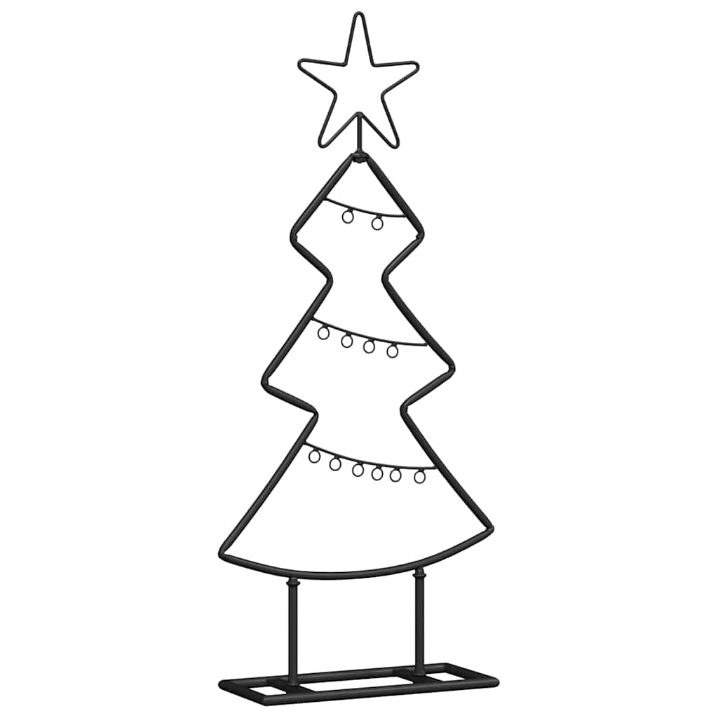 Metall Weihnachtsbaum mit Ständer Schwarz 60 cm Stahl