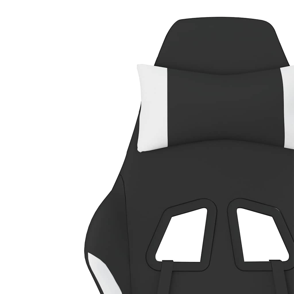 Gaming-Stuhl mit Massagefunktion Schwarz und Creme Stoff