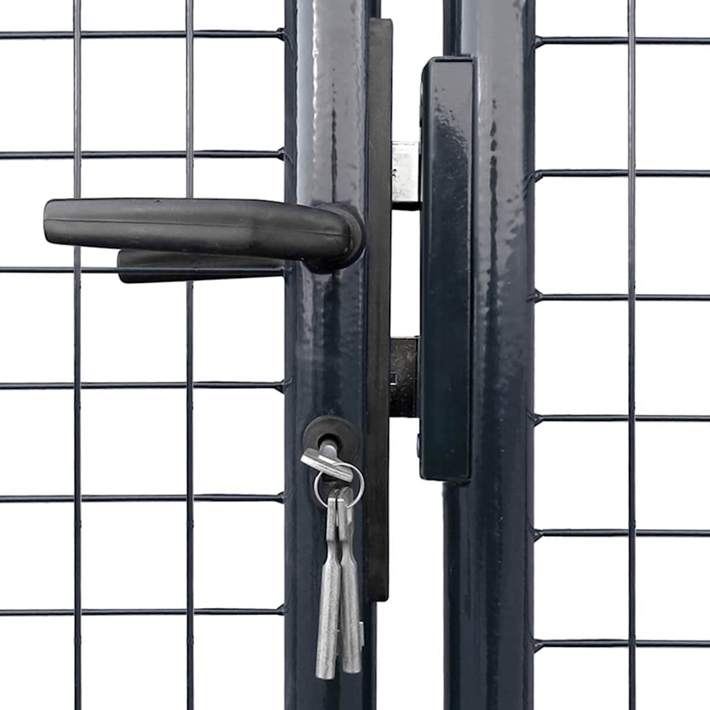 Maschen-Gartentor verzinkter Stahl 300 x 75 cm Grau