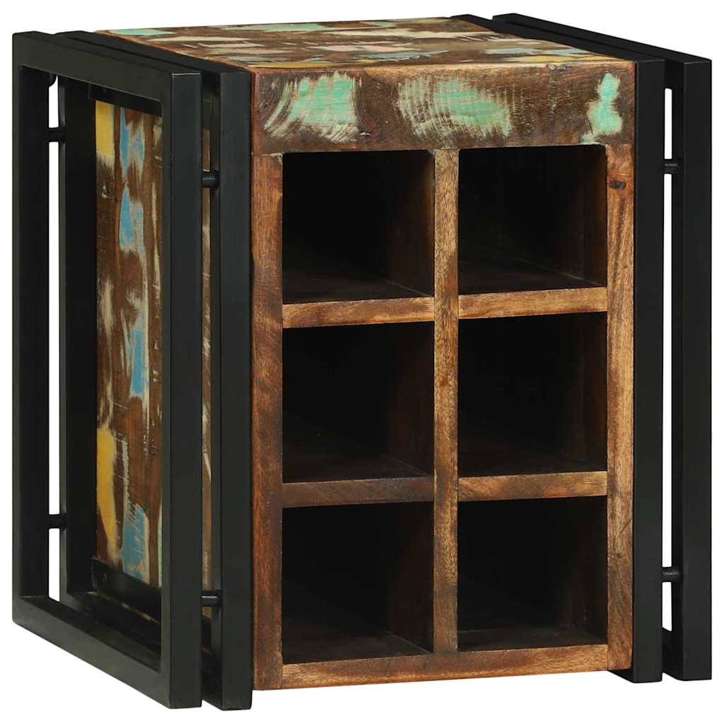 Weinregal Braun und Schwarz 35 x 35 x 39 cm Massivholz Mango