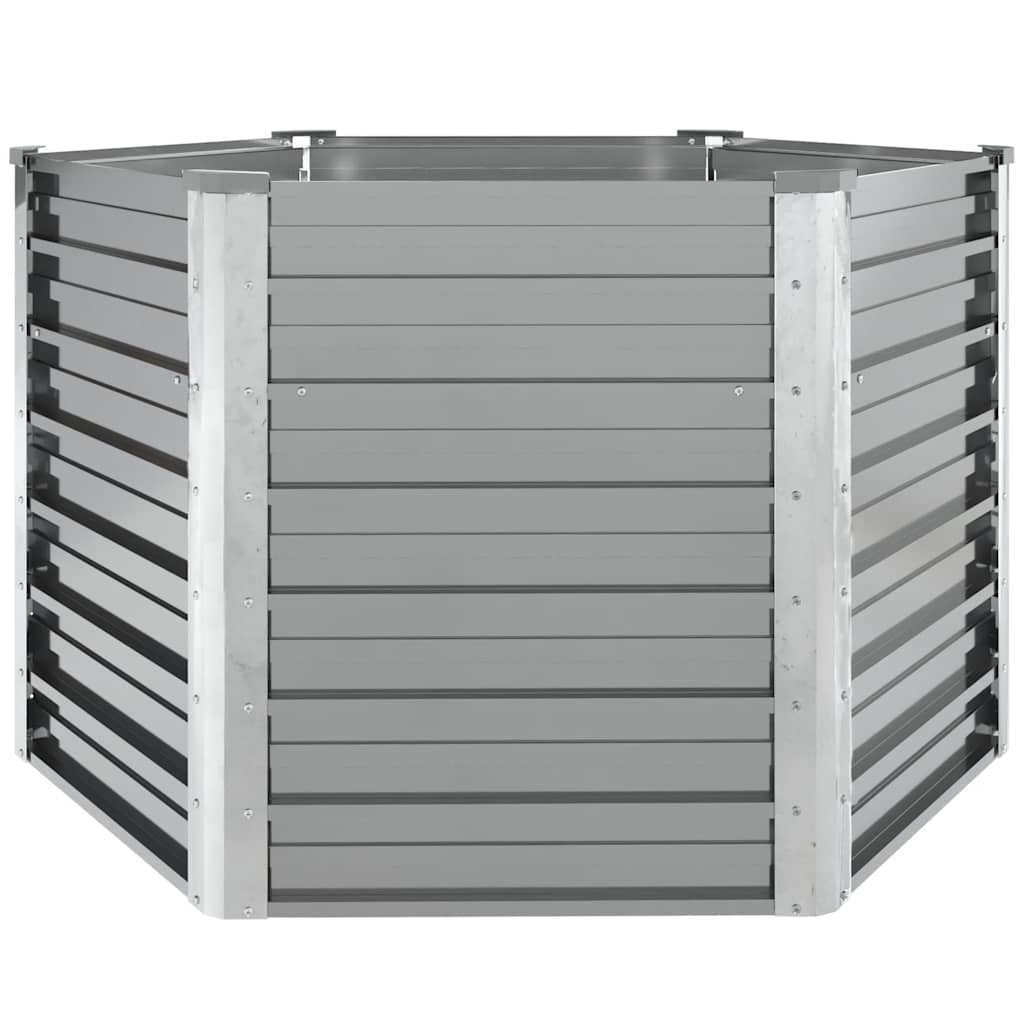 Garten-Hochbeet 129x45 cm Verzinkter Stahl Silber