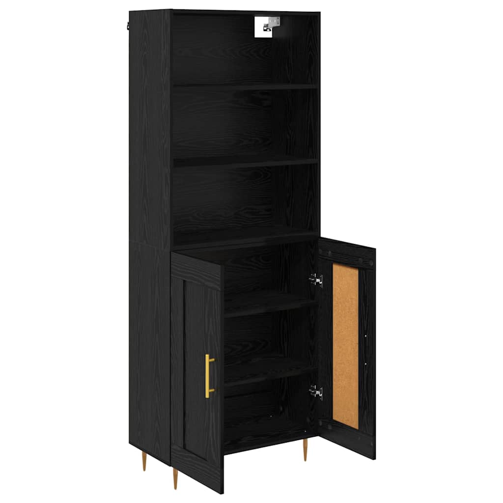 Highboard Hochglanz-Weiß 69,5x34x180 cm Holzwerkstoff