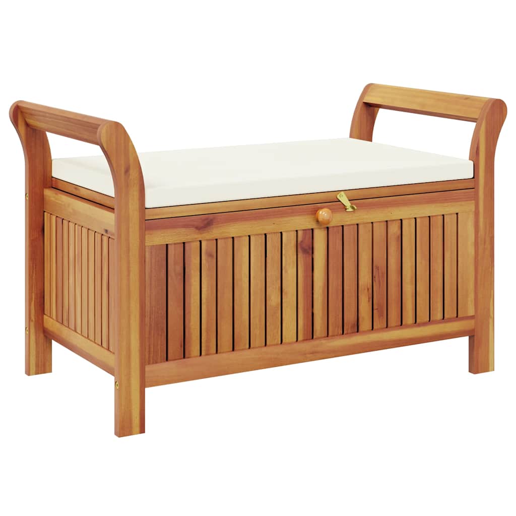 Garten-Truhenbank mit Kissen 91 cm Massivholz Akazie
