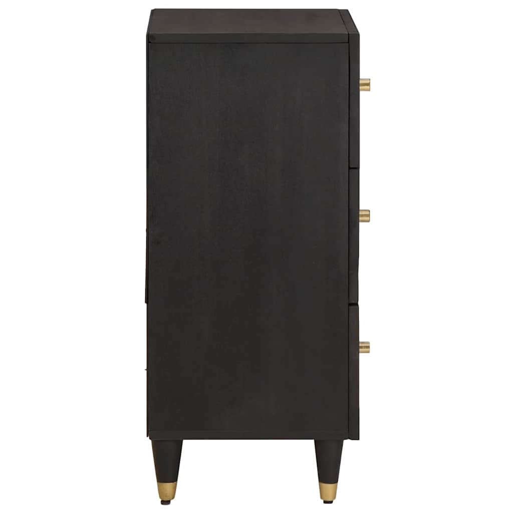Sideboard Grau und Gold 40 x 33 x 75 cm Massivholz Mango