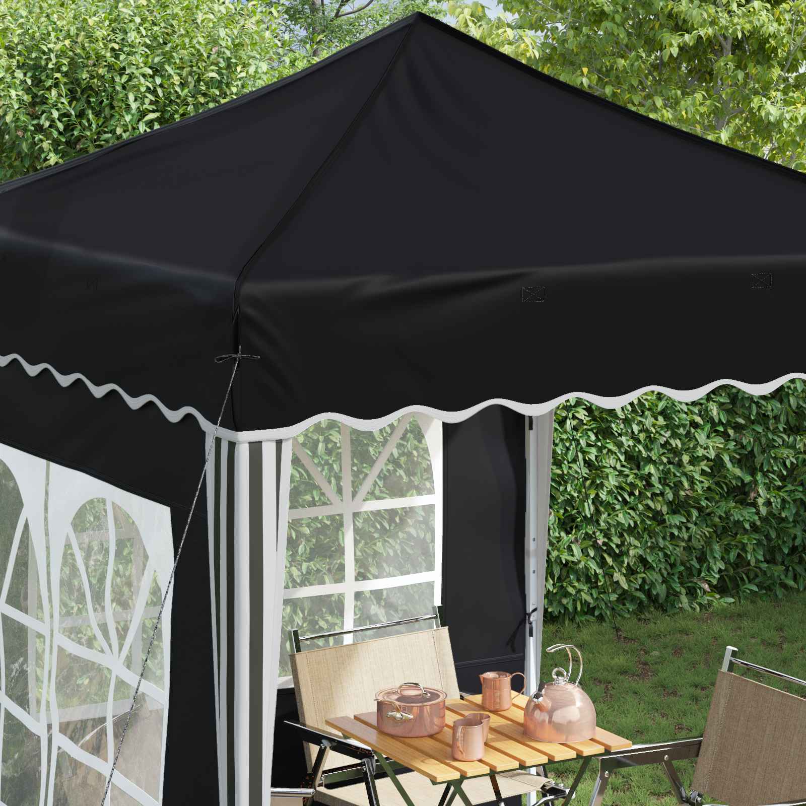 Pop-up Partyzelt 195 x 195 x 245 cm Creme Oxford-Stoff