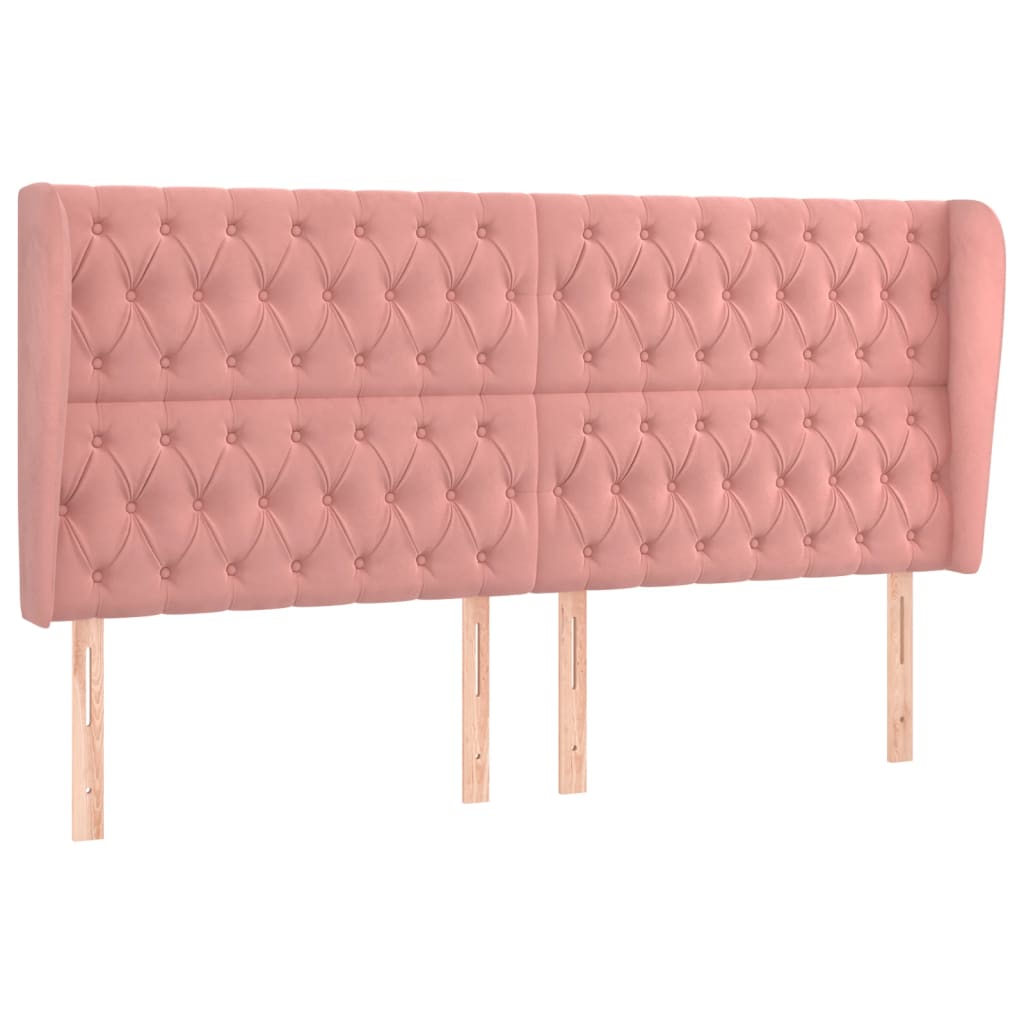 Kopfteil mit Ohren Dunkelblau 93x23x78/88 cm Samt
