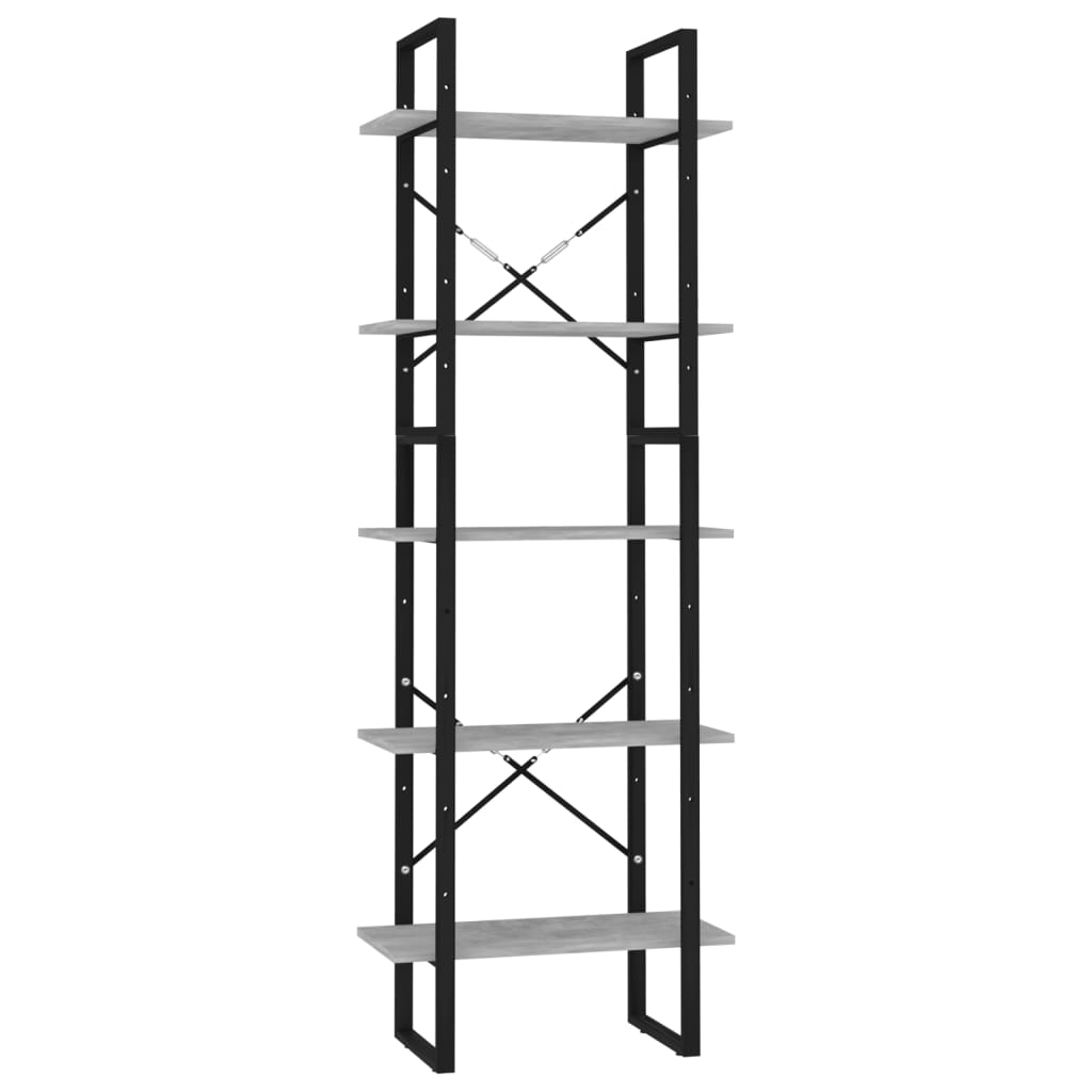 Bücherregal 5 Fächer Weiß 40x30x175 cm Holzwerkstoff