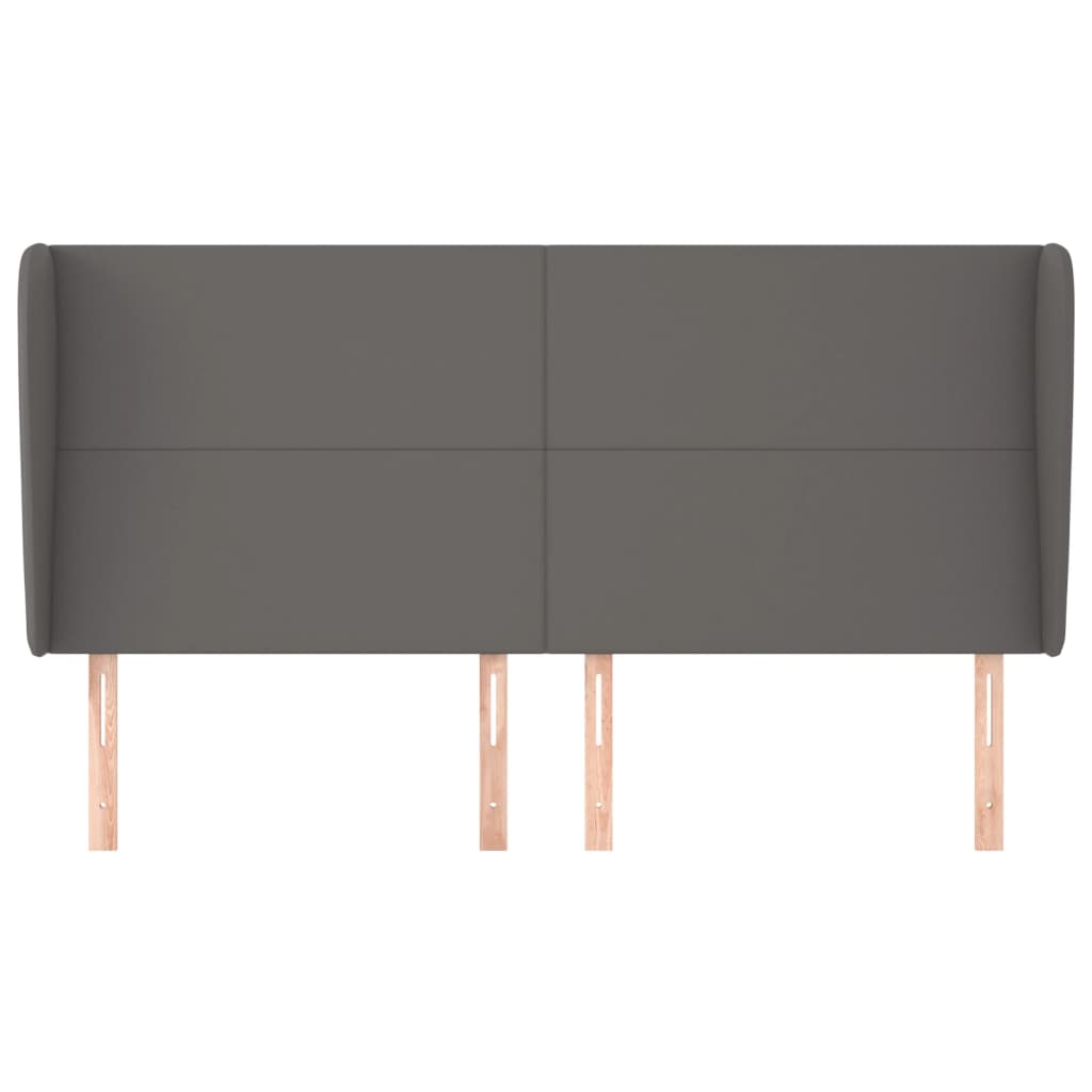 Kopfteil mit Ohren Creme 83x23x78/88 cm Kunstleder