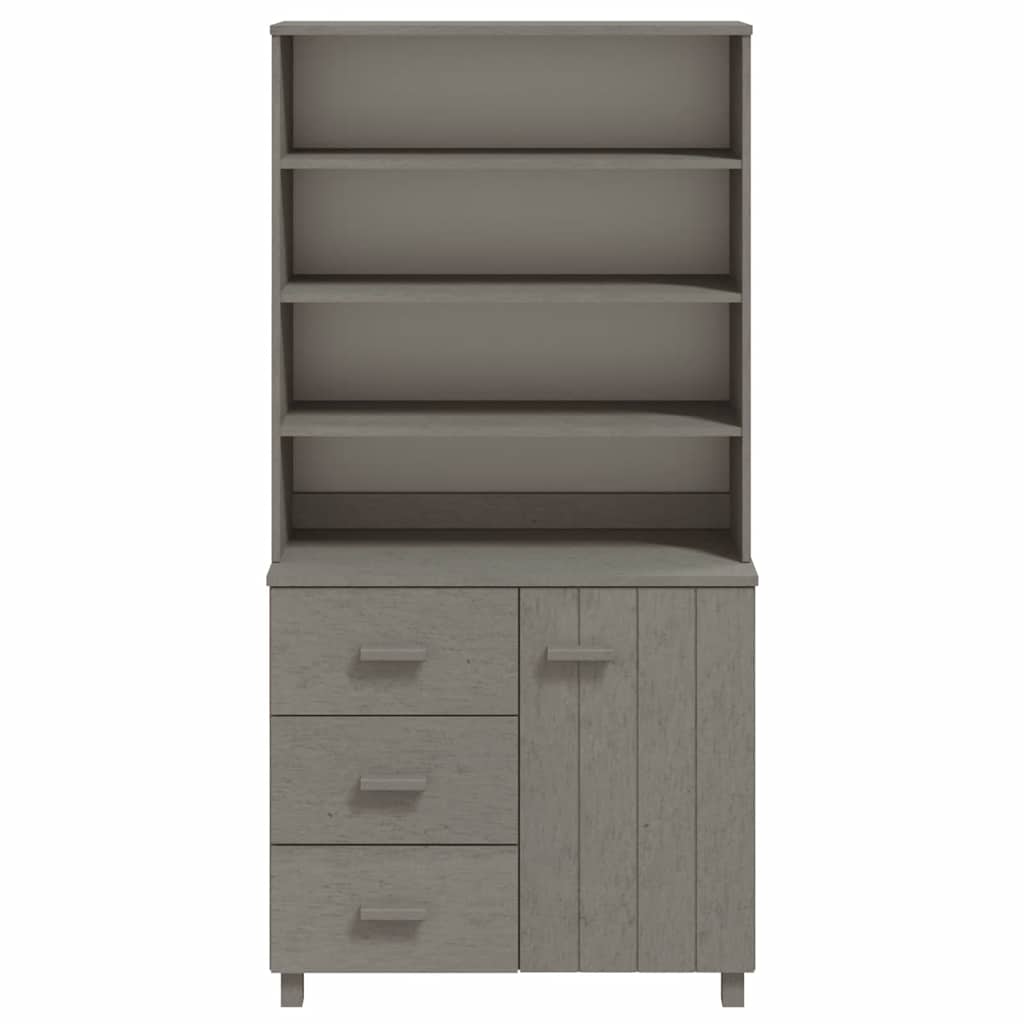 Highboard HAMAR Massivholz Kiefer Dunkelgrau