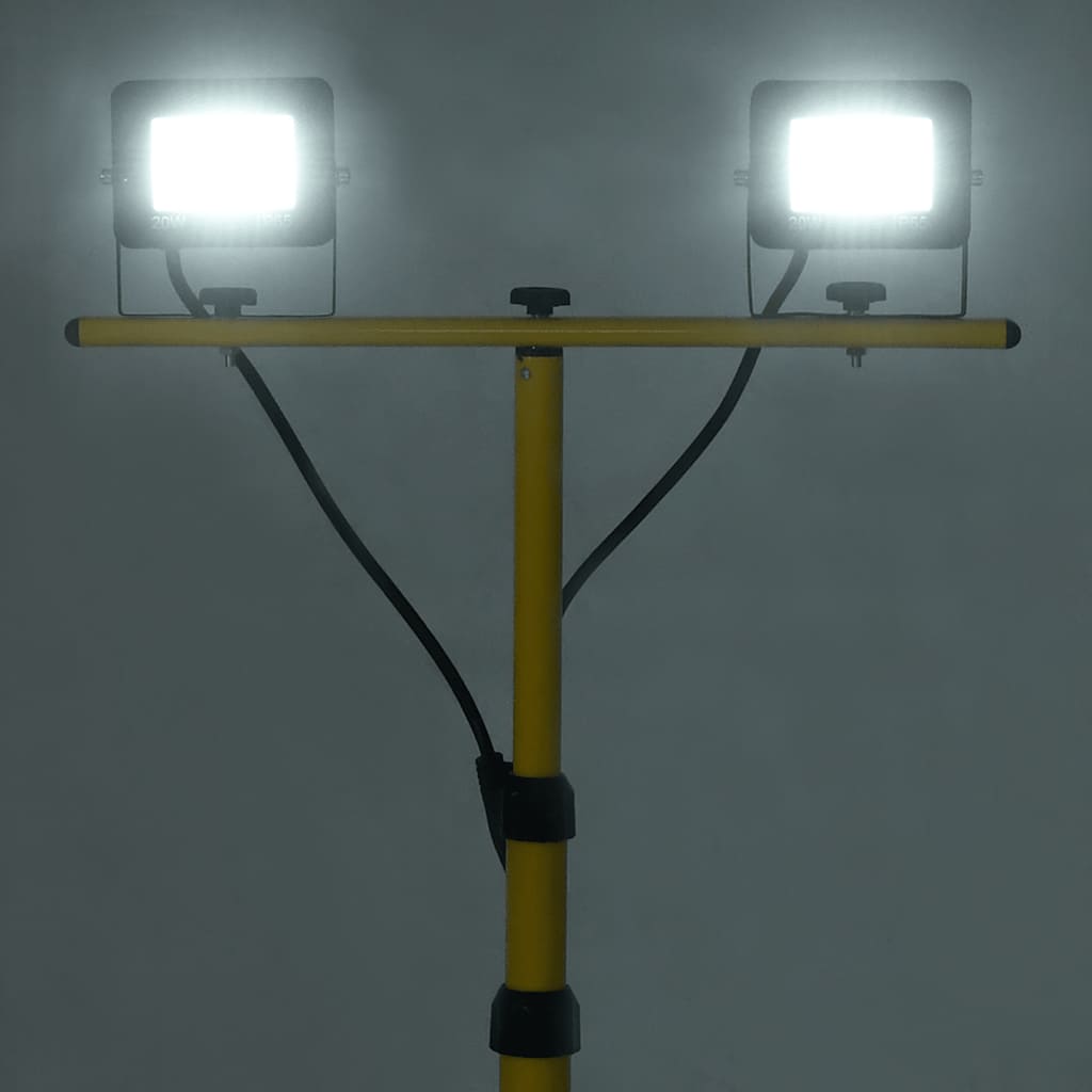 LED-Fluter mit Stativ 2x10 W Warmweiß
