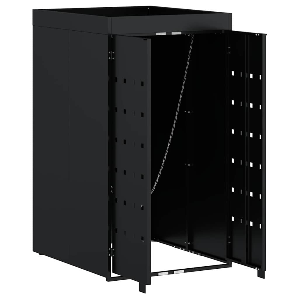 Mülltonnenbox für 2 Tonnen Schwarz 138x79x117 cm Stahl