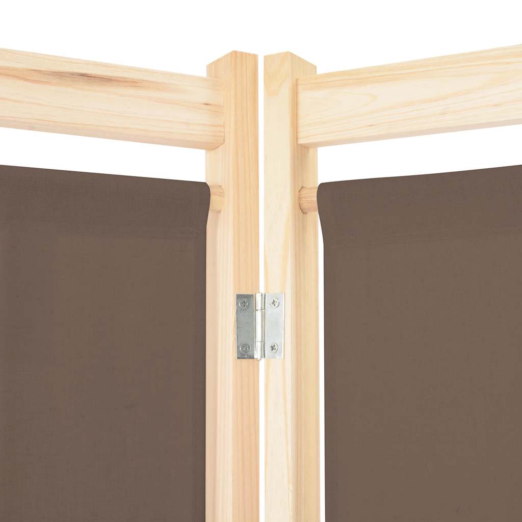 5-teiliger Raumteiler Creme 200 x 170 x 4 cm Stoff