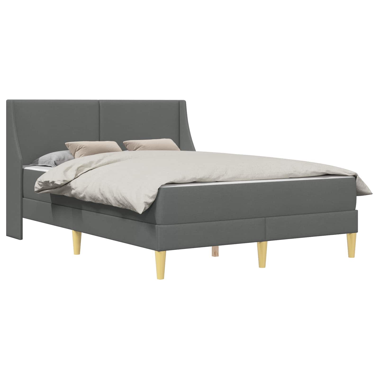Bettgestell mit Matratze Hellgrau 80x 200 cm Polyester