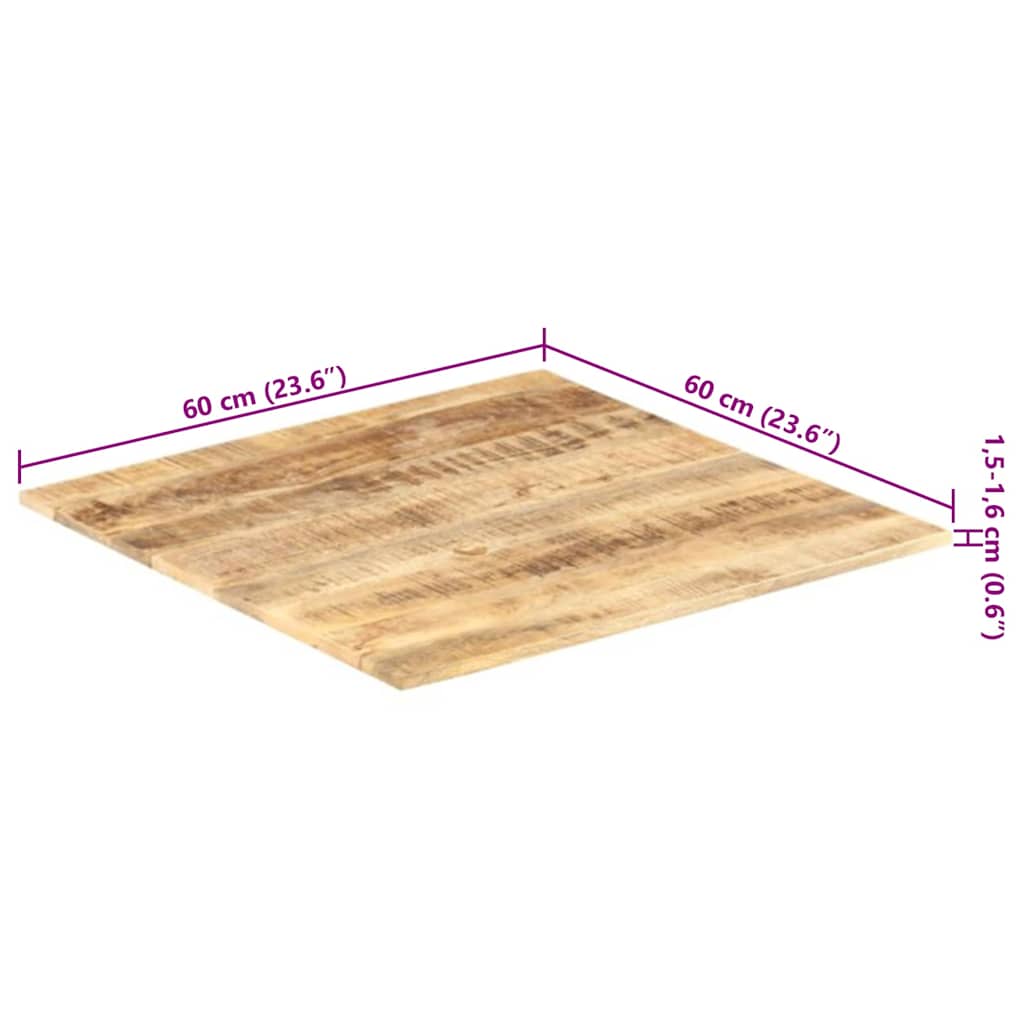 Tischplatte Massivholz Akazie 15-16 mm 60x80 cm