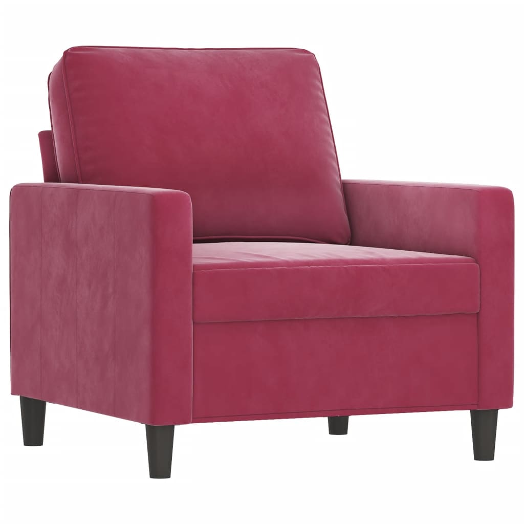 3-tlg. Sofagarnitur mit Kissen Rosa Samt
