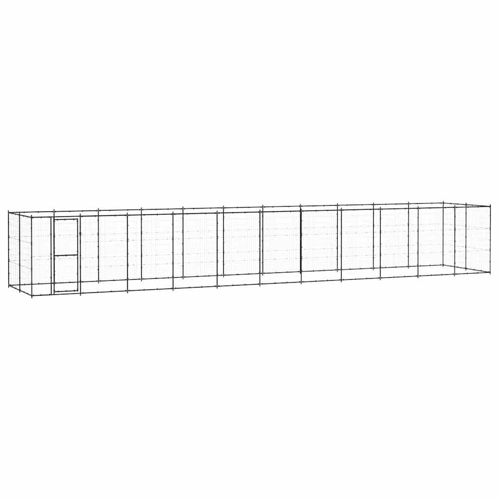 Outdoor-Hundezwinger mit Überdachung Stahl 7,26 m²